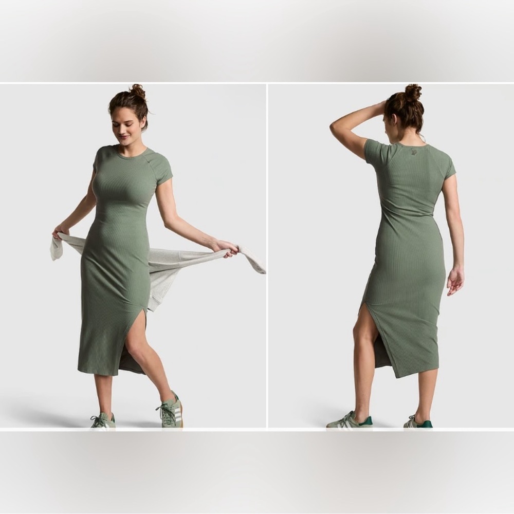 NWT Green Victoria’s Secret Pink Ribbed Dress Size XS